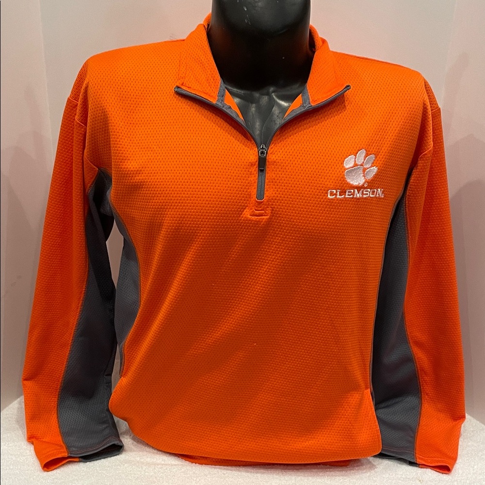 Orange University of Clemson Quarter-Zip Pullover with pockets